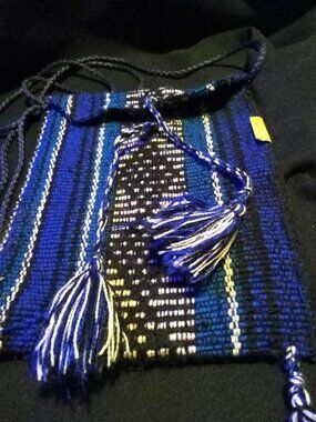 100% Acrylic knit cross body pouch/purse made in Mexico. SHIPS FREE